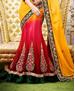 Picture of Taking Shaded Mustard And Red Lehenga Saree