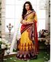 Picture of Beauteous Mustard And Maroon Lehenga Saree