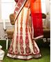 Picture of Pleasing Red, Rust And Off White Lehenga Saree