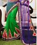 Picture of Ideal Purple And Shaded Parrot Green Designer Saree