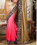 Picture of Captivating Buttercream & Pink Party Wear Saree