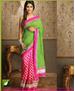 Picture of Splendid Green & Bright Pink Bollywood Saree
