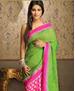 Picture of Splendid Green & Bright Pink Bollywood Saree