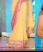 Picture of Charming Soft Yellow And Dark Pink Bollywood Saree