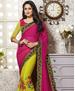 Picture of Appealing Fuchsia Pink And Neon Green Party Wear Saree