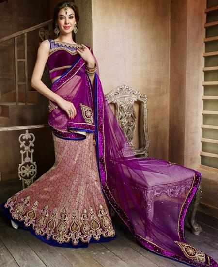 Picture of Angelic Violet And Golden Lehenga Choli