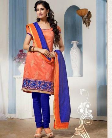 Picture of Lovely Orange Designer Salwar Kameez