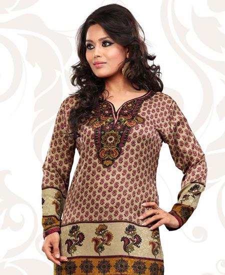 Picture of Beauteous Cream Ready Made Kurti