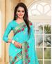Picture of Delightful Turquoise Georgette Saree