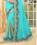 Picture of Delightful Turquoise Georgette Saree