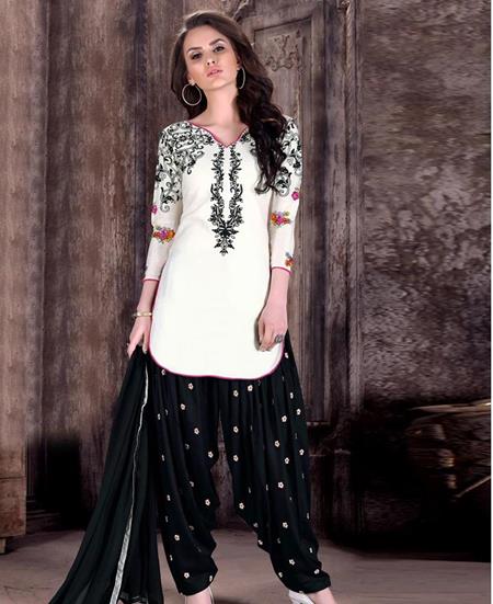 Picture of Shapely Off White Patiala Salwar Kameez