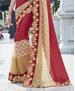 Picture of Appealing Maroon & Beige Party Wear Saree