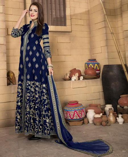 Picture of Pretty Navy Blue Bollywood Salwar Kameez