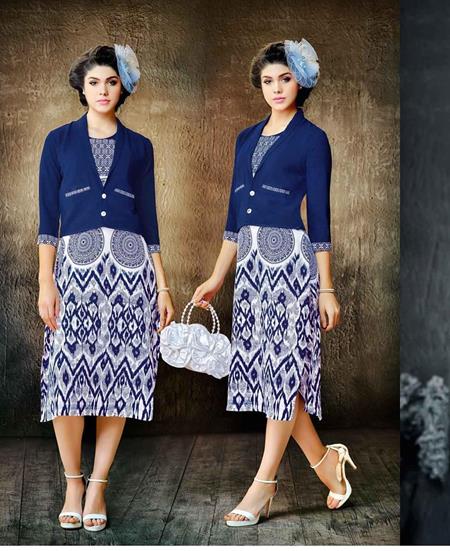 Picture of Bewitching Blue & White Kurtis & Tunic