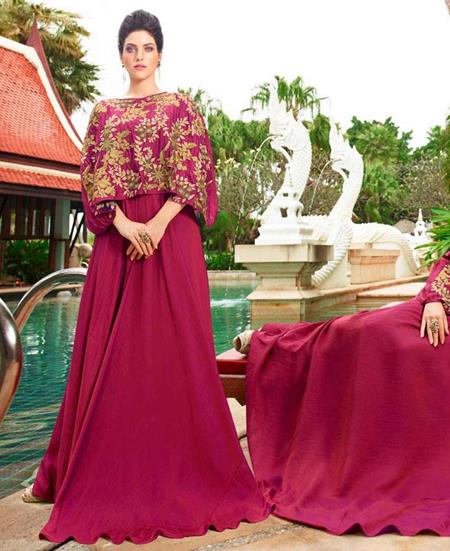 Picture of Fine Magenta Pink Readymade Gown