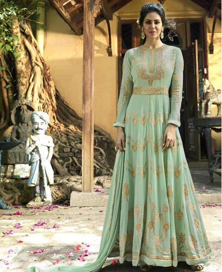 Picture of Comely Mint Green Party Wear Salwar Kameez