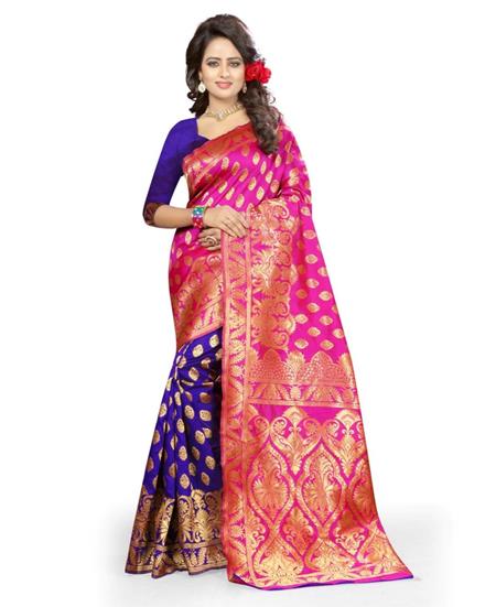 Picture of Charming Pink & Blue Casual Saree