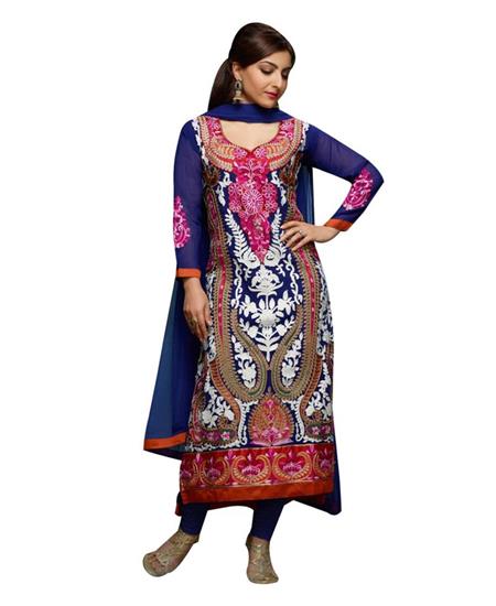 Picture of Ravishing Blue Designer Salwar Kameez