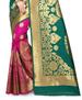 Picture of Resplendent Teal Blue & Fuschia Pink Casual Saree