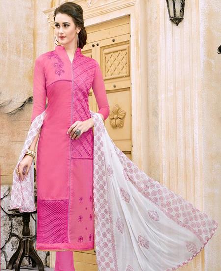 Picture of Ravishing Pink Cotton Salwar Kameez
