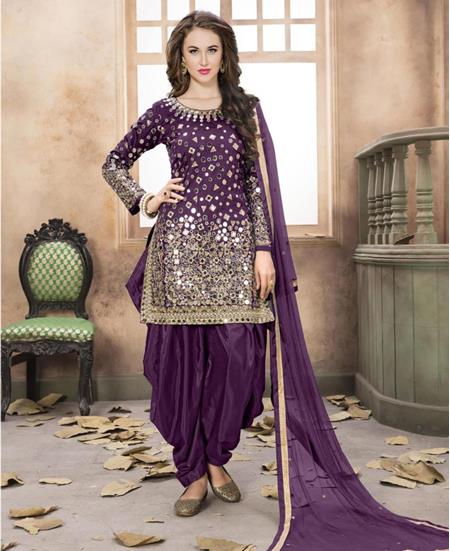 Picture of Fine Purple Patiala Salwar Kameez