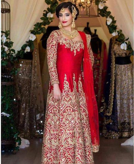 Picture of Sightly Red Wedding Salwar Kameez
