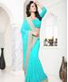 Picture of Ravishing Turquoise Blue Georgette Saree