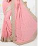 Picture of Classy Baby Pink Georgette Saree