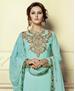 Picture of Pretty Turquoise Blue Straight Cut Salwar Kameez