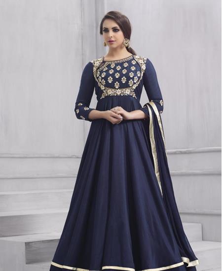 Picture of Grand Navy Blue Readymade Salwar Kameez