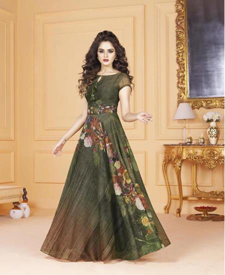 Picture of Beautiful Green Readymade Gown
