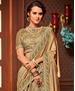 Picture of Comely Golden Lehenga Saree