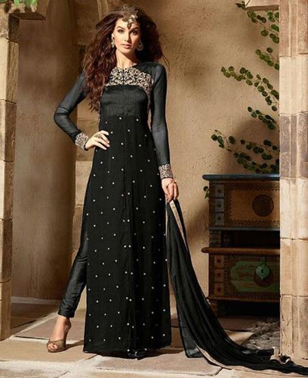 Picture of Sightly Grey Party Wear Salwar Kameez