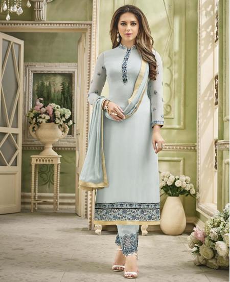 Picture of Admirable Light Grey Straight Cut Salwar Kameez