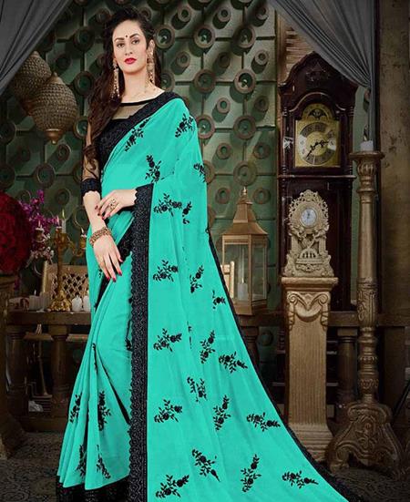 Picture of Fine Turquoise Casual Saree