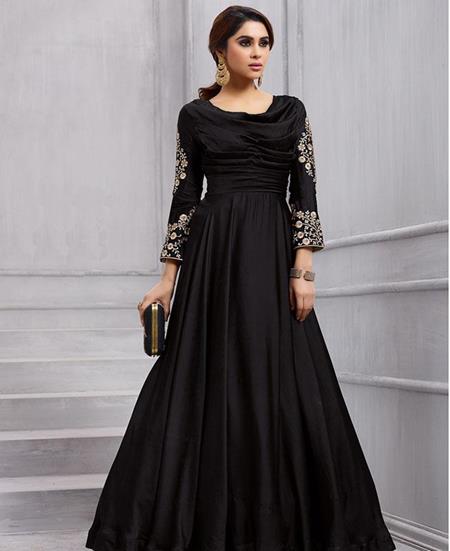 Beautiful black and white Gown||Latest black and white color combination  Gown||dress Design | Wedding dresses, Grey wedding dress, Colored wedding  dresses