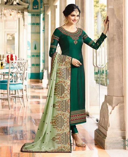 Picture of Sublime Green Straight Cut Salwar Kameez
