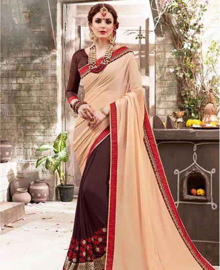 Picture of Appealing Beige & Brown Casual Saree
