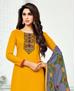 Picture of Superb Yellow Cotton Salwar Kameez