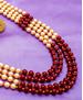 Picture of Charming Golden & Maroon Necklace Set