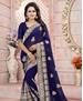 Picture of Well Formed Navy Blue Georgette Saree