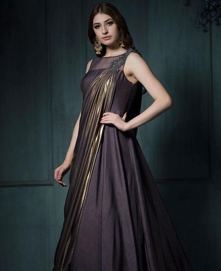 Picture of Pretty Dark Purple Readymade Gown