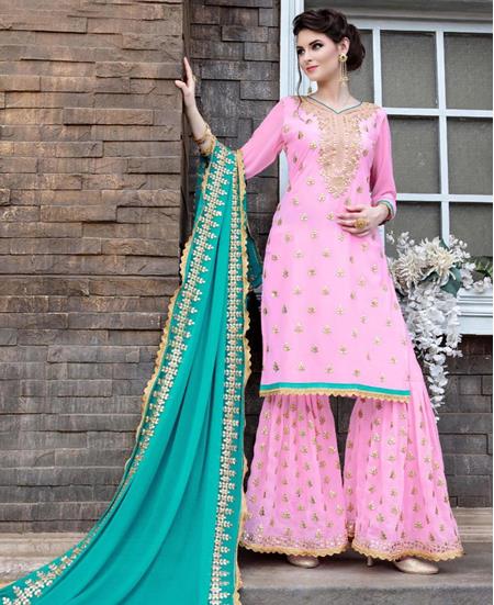 Picture of Appealing Pink Designer Salwar Kameez