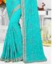 Picture of Alluring Turquoise Blue Georgette Saree