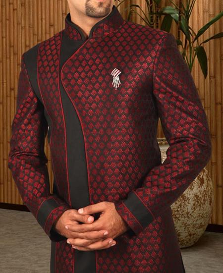 Picture of Sublime Maroon With Black Indo Western