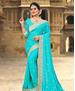 Picture of Stunning Turquoise Blue Georgette Saree