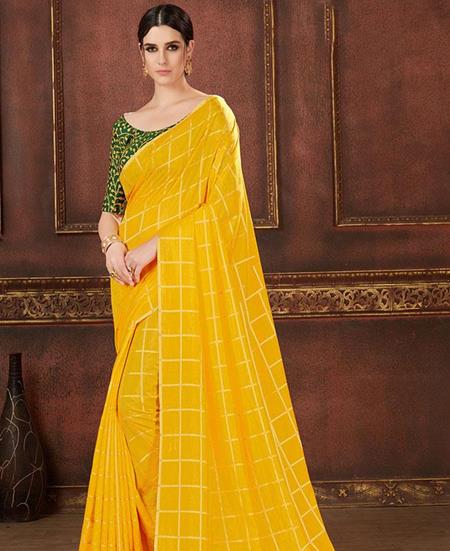 Picture of Amazing Yellow Casual Saree