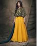 Picture of Resplendent Seagreen With Yellow Readymade Gown
