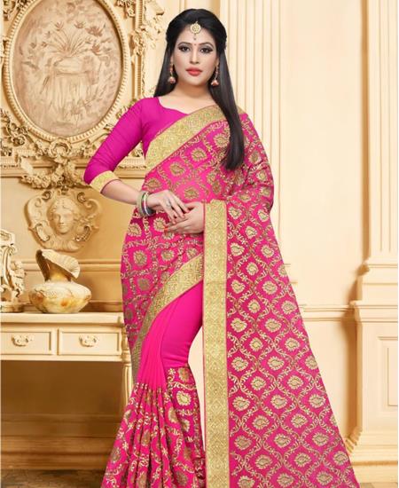 Picture of Admirable Rani Pink Georgette Saree