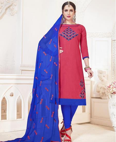 Picture of Well Formed Pink Cotton Salwar Kameez